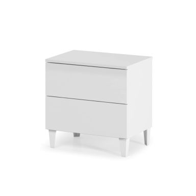 Chevet 2 tiroirs style scandinave en bois blanc - CO17050