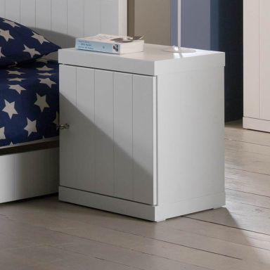 Chevet 1 Porte en Bois Blanc CH2002