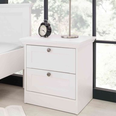 Chevet 2 tiroirs en bois coloris blanc - CH7011