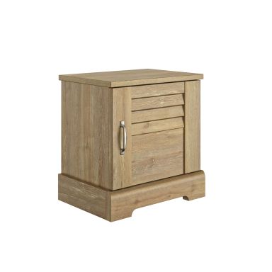 Chevet en bois clair 1 porte avec imitation châtaigner - CH5067