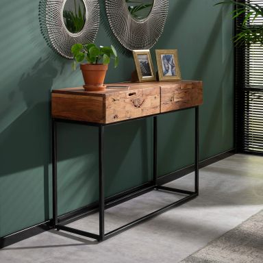 Coiffeuse en bois massif 2 tiroirs - CF18005