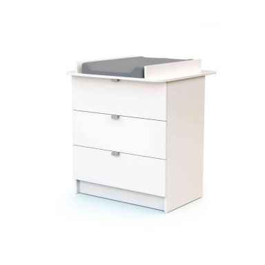 Commode bébé en bois blanc 3 tiroirs + plan à langer 