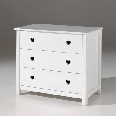 Commode 3 tiroirs en bois blanc CO2001