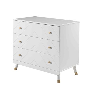 Commode enfant 3 tiroirs en bois blanc - CO2035