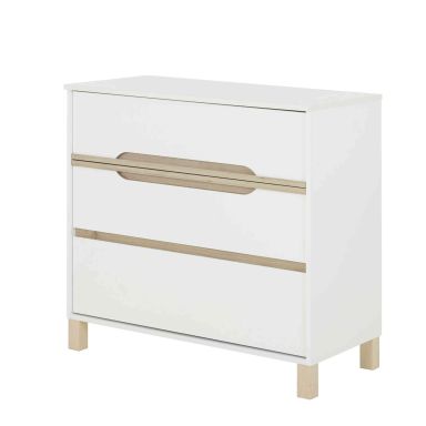 Commode bébé 3 tiroirs en bois blanc - CO5048-1