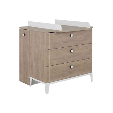 Commode à langer bébé 3 tiroirs (fond blanc)