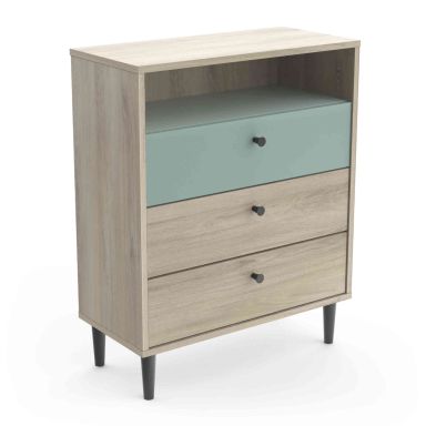 Commode industrielle 3 tiroirs 1 niche - CO179