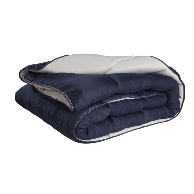 Couette bicolore bleu marine-gris très chaude