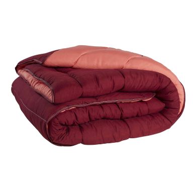 Couette bicolore bordeaux-corail très chaude