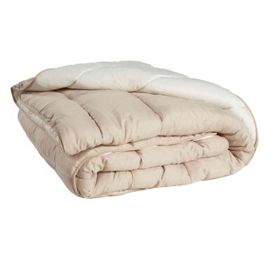 Couette bicolore beige creme-beige sable très chaude