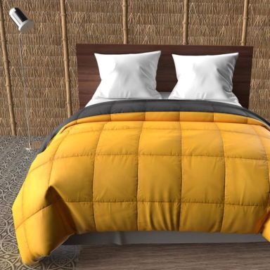 Couette bicolore moutarde et anthracite mi-saison 350g 