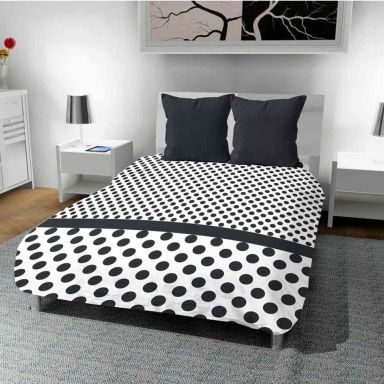 Couette imprimée Pois gris