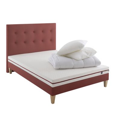 Ensemble matelas junior 100% latex, sommier, pieds, tête de lit, couette et oreiller Crépuscule 200 - SOMEO