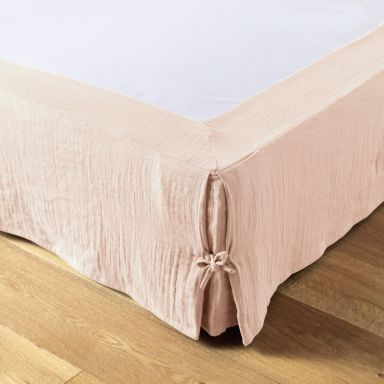 Cache sommier double gaze de coton rose