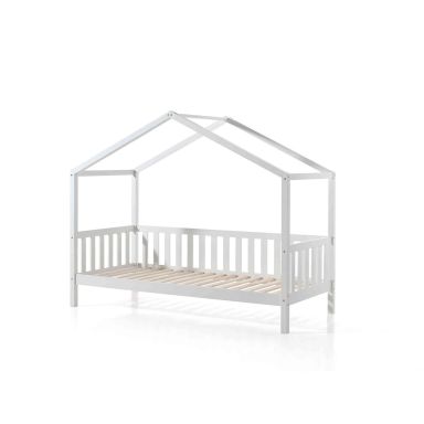 Lit cabane enfant à barreaux en bois massif 90x200 - LT2021