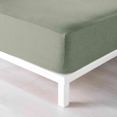 Drap housse polycoton Actually kaki bonnet 30 cm