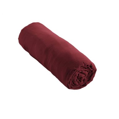 Drap housse double gaze de coton bordeaux