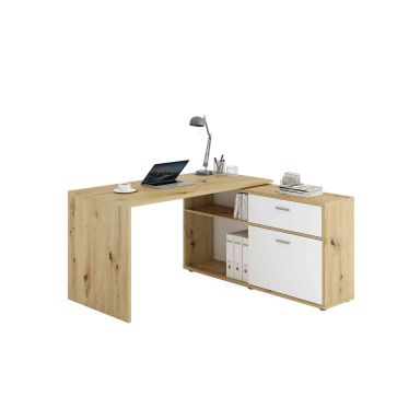 Bureau 1 tiroir 1 porte + 2 niches en bois - BU13016