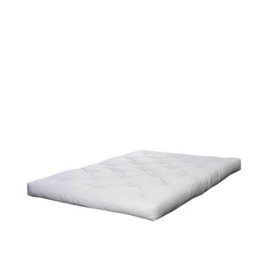 Matelas futon ecru 18 cm double coeur en latex