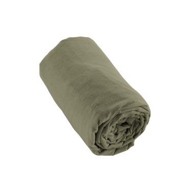 Drap housse flanelle kaki