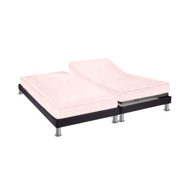 Drap housse TPR rose aube 100% lin bonnet 30 cm