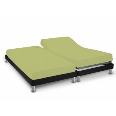 Drap Housse Vert Anis TPR Pour Sommier Articulé