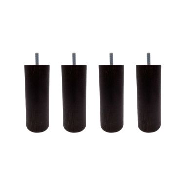 4 pieds cylindriques bois wengué 15 cm
