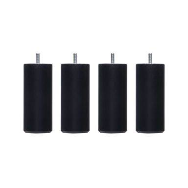 4 pieds cylindriques bois noir 15 cm