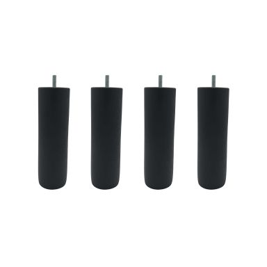4 pieds cylindriques bois anthracite 15 cm