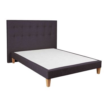 Ensemble sommier déco + tête de lit capitonnée sable chiné Someo