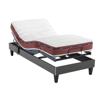 Ensemble matelas relaxation 100% latex, sommier TPR et pieds Crépuscule 500 - SOMEO