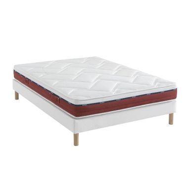 Ensemble matelas 100% latex, sommier Constellation et pieds Crépuscule 600 - SOMEO