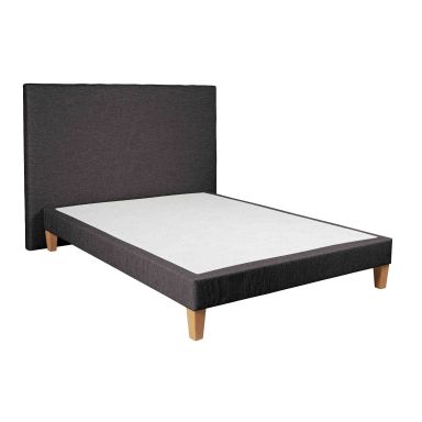 Ensemble sommier déco + tête de lit gris foncé chiné Someo