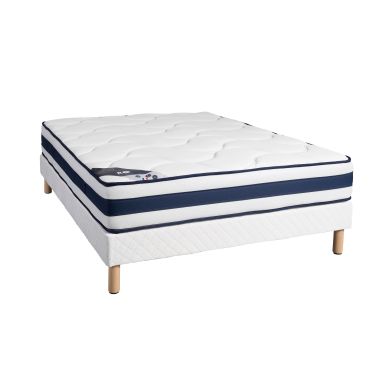 Ensemble matelas ressorts Someo R70 + sommier + pieds