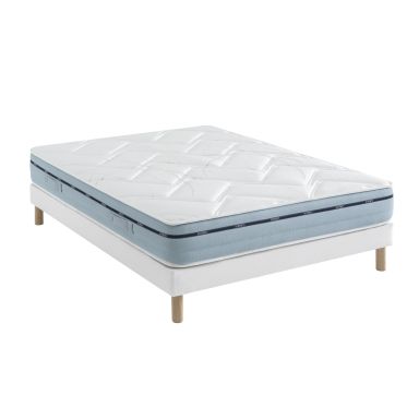 Ensemble matelas mémoire de forme, sommier Lune et pieds Songe 500 - SOMEO