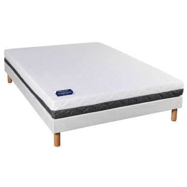 Ensemble matelas mousse Tranquillité + sommier + pieds 140x190