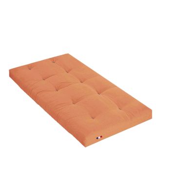 Matelas futon orange goyave coeur en latex 90x190