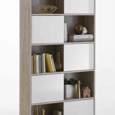 Bibliothèque 5 portes 5 cases en bois - BI13013