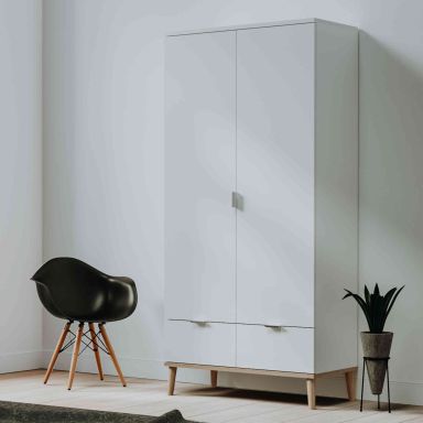 Armoire 2 portes 2 tiroirs blanc - AR7781