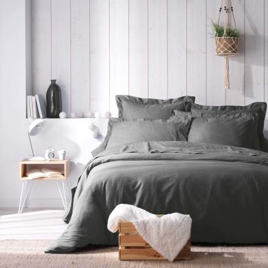 Housse de couette Actually anthracite 240x220 cm
