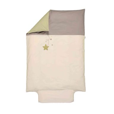Housse de couette bébé coton bio "Pluie d'étoiles" 100x140 cm