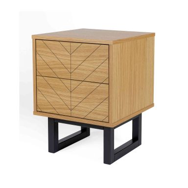 Chevet 2 tiroirs en bois imitation chêne - CH0022