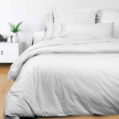 Housse de couette blanc percale 