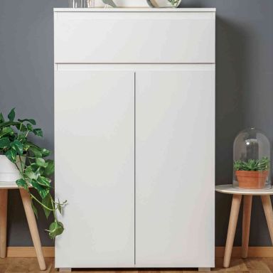 Commode un tiroir deux portes blanche