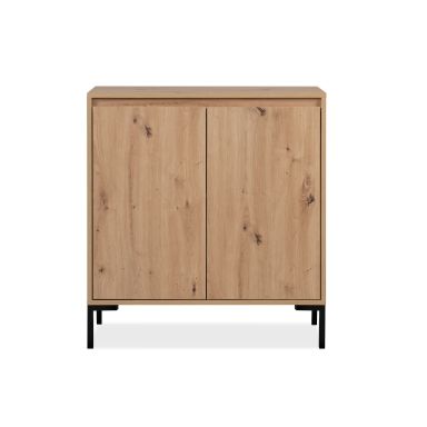 Commode 2 portes naturel avec pieds en métal - CO7093