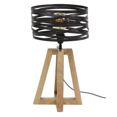 Lampe à poser Torsade en bois et métal 