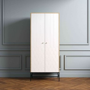 Armoire 2 portes en bois avec pieds en acier - BI0049