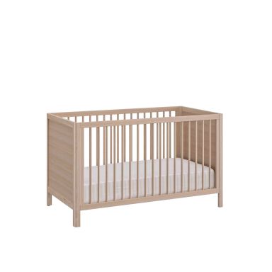 Lit bébé à barreaux en bois imitation chêne clair 70x140 avec pans 140 cm - LT5050-2