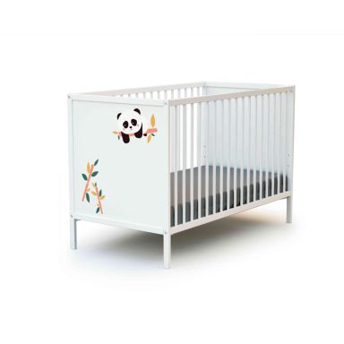 Lit bébé à barreaux en bois massif PANDA 60x120