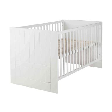 Lit bébé en bois blanc réglable en hauteur Mia - 70x140